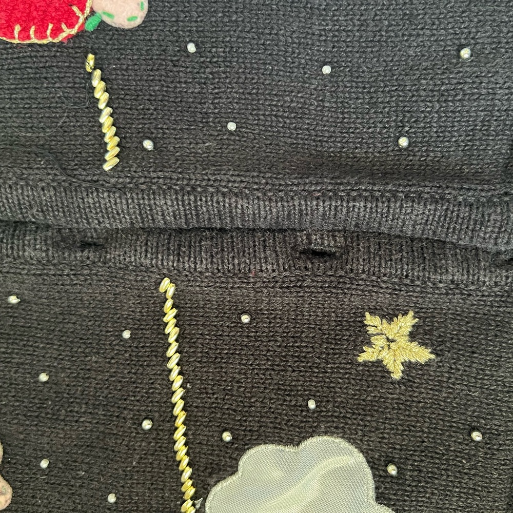 Festive Black Knit Vest with Angel Appliques - Picture 11 of 11